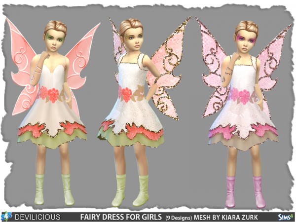  The Sims Resource: Fairy Dress for Girls by Devilicious