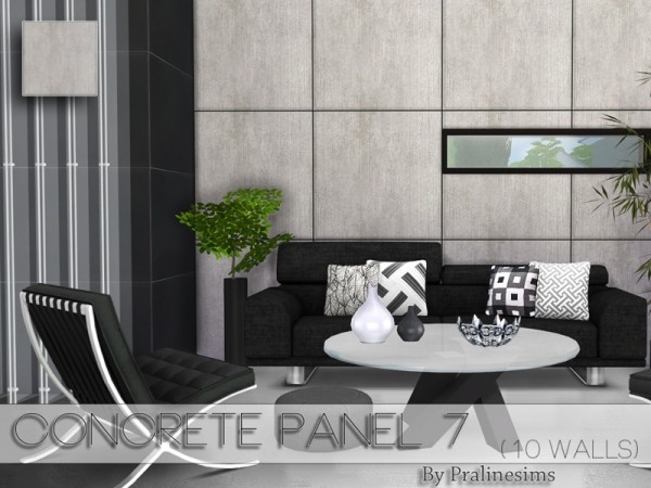  The Sims Resource: Concrete Panel Set 2 by Pralinesims