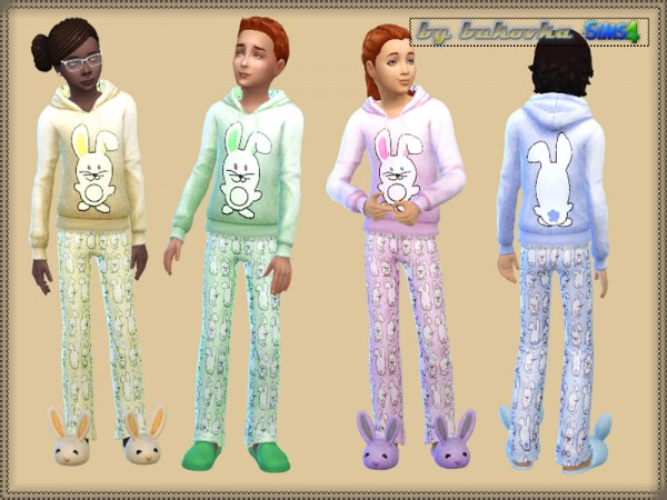  The Sims Resource: Rabbit Sleepwear by bukovka