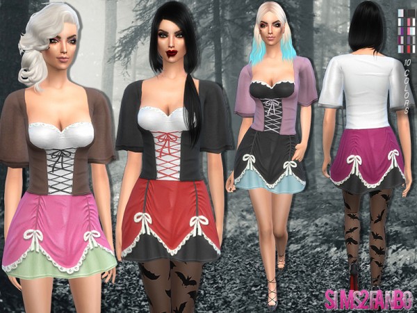 The Sims Resource: 97 - Halloween Corset Costume by Sims2fanbg • Sims 4 ...