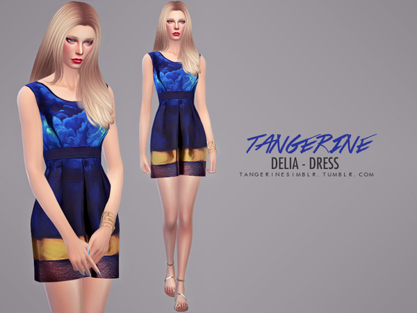  The Sims Resource: Delia   Dress by tangerinesimblr