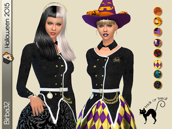  The Sims Resource: Halloween witch dress by Birba32