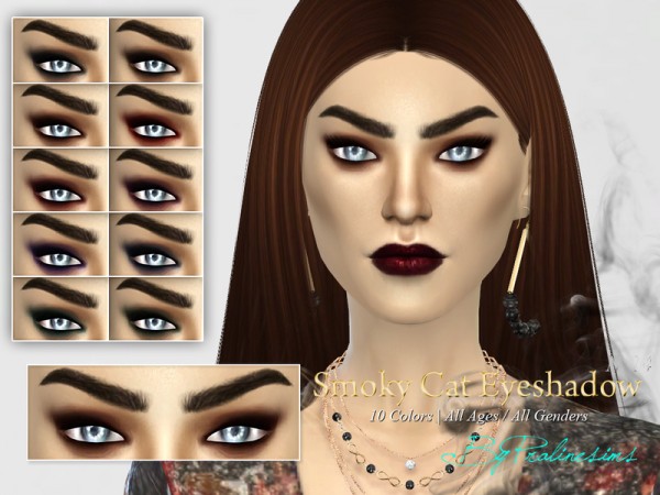  The Sims Resource: Smoky Cat Eyeshadow N14 by Pralinesims