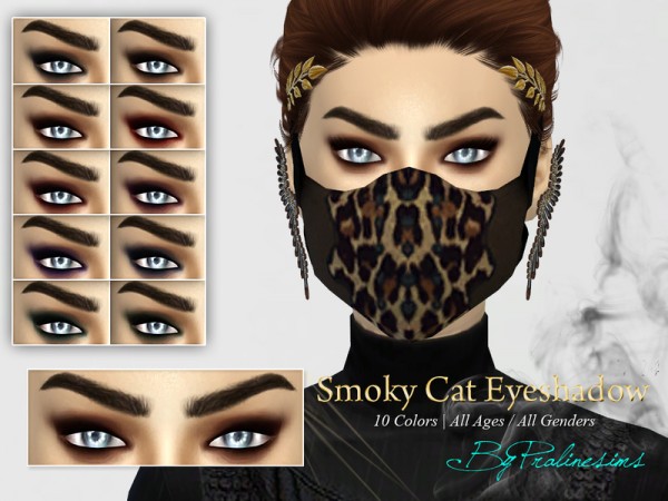  The Sims Resource: Smoky Cat Eyeshadow N14 by Pralinesims