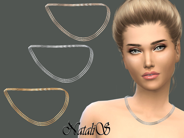  The Sims Resource: Triple Chain Necklace by NataliS