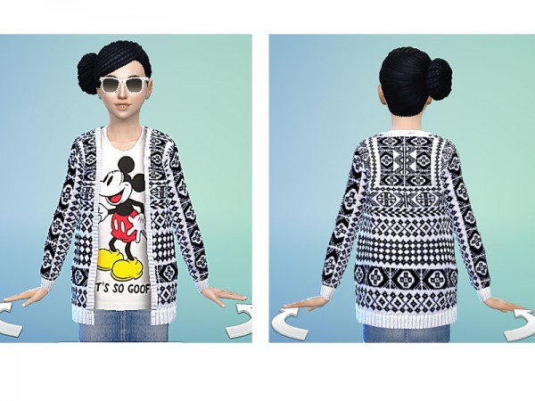  The Sims Resource: Mickey Mouse Fall Cardigan by Pinkzombiecupcake