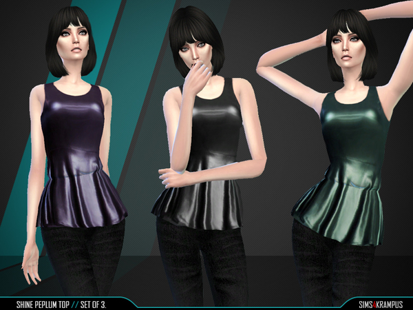  The Sims Resource: Shine Peplum Top by SIms4Krampus