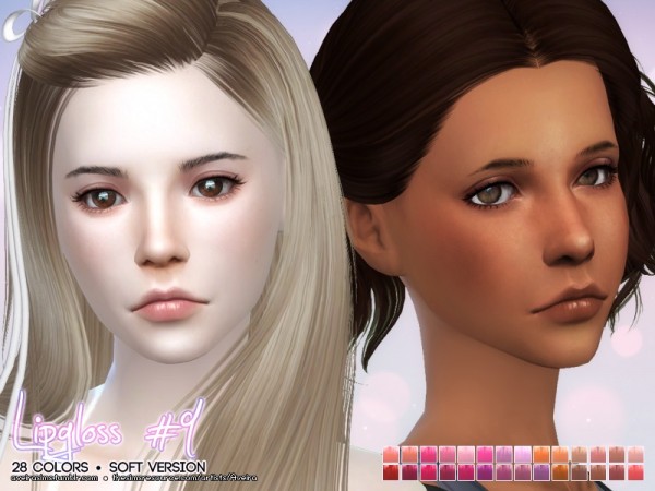  The Sims Resource: Lipgloss 9   Soft Version by Aveira