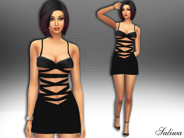  The Sims Resource: Ren Ripped Dress by Saliwa