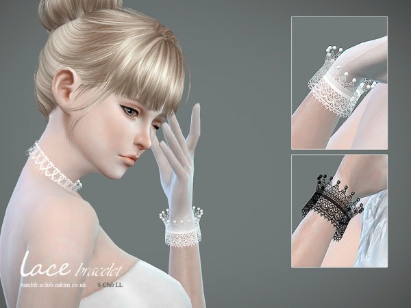  The Sims Resource: Lace bracelet & gloves by S Club