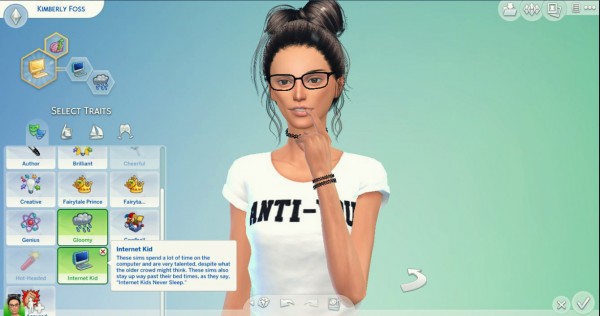  Mod The Sims: CAS Trait Internet Kid by drewstacey