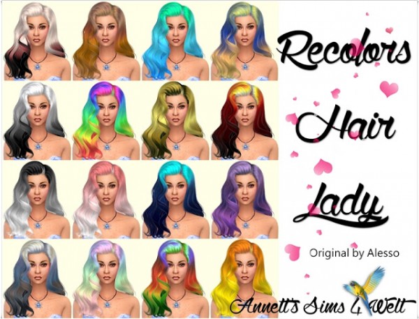  Annett`s Sims 4 Welt: Recolors Hair   Lady