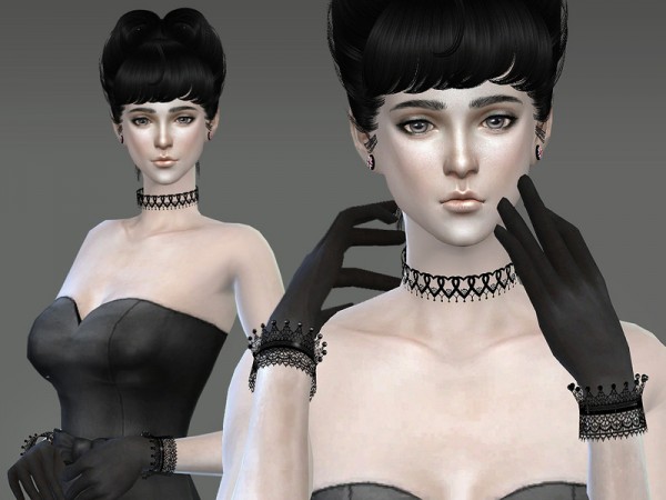  The Sims Resource: Lace bracelet & gloves by S Club