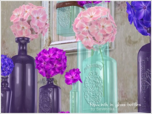  The Sims Resource: Hyacinth in glass bottles by Severinka