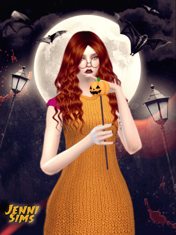 Jenni Sims: Set Accessory Halloween  Pumpkin Wand, Antenna Bats, Pumpkin