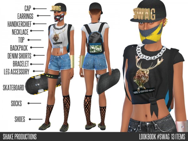  The Sims Resource: Lookbook 2 swag   13 Items   Shake Production