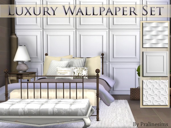  The Sims Resource: Luxury Wallpaper Set by Pralinesims