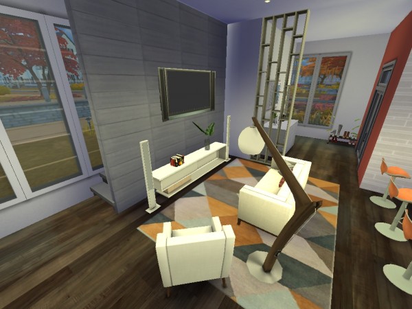  Mod The Sims: Orange Bachelor Pad by lalucci