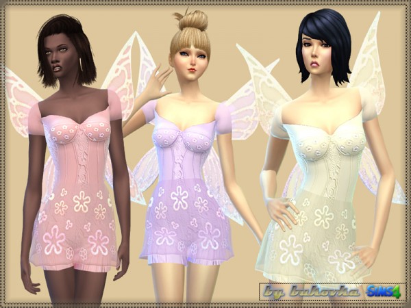  The Sims Resource: Dress Fairy Flowers by Bukovka