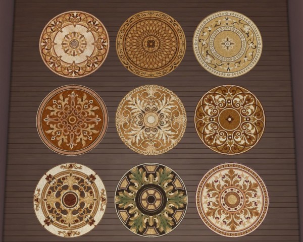  Mod The Sims: Round rug Exquisite by AdeLanaSP