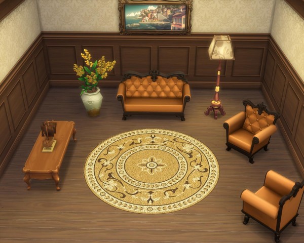  Mod The Sims: Round rug Exquisite by AdeLanaSP