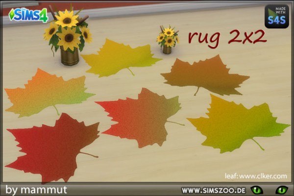  Blackys Sims 4 Zoo: Leave rugs 2x2