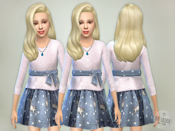  The Sims Resource: Kitty Knit Dress by lillka