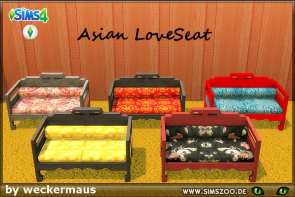  Blackys Sims 4 Zoo: Asian loveseat by weckermaus