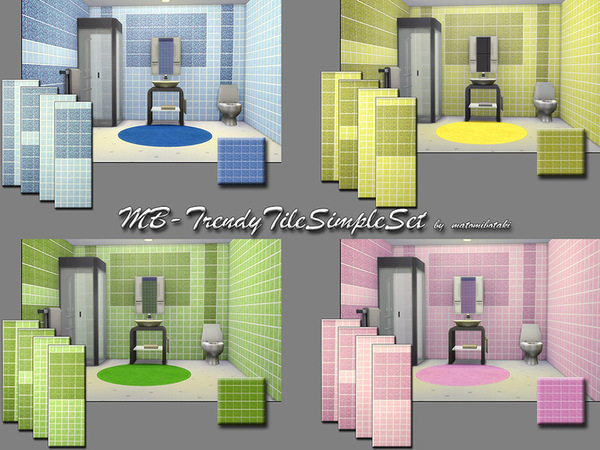  The Sims Resource: MB Trendy Tile Simple Set by matomibotaki