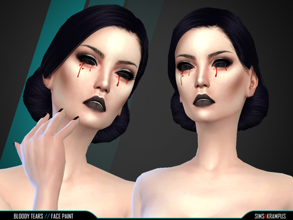  The Sims Resource: Bloody Tears Face Paint by Sims4Krampus