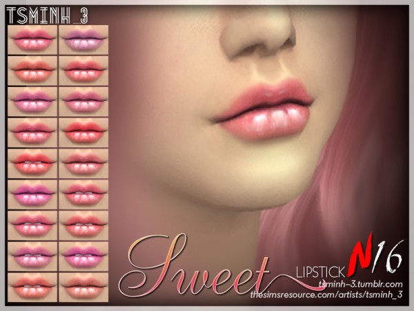  The Sims Resource: Sweet Lipstick by tsminh 3