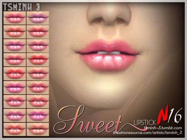  The Sims Resource: Sweet Lipstick by tsminh 3