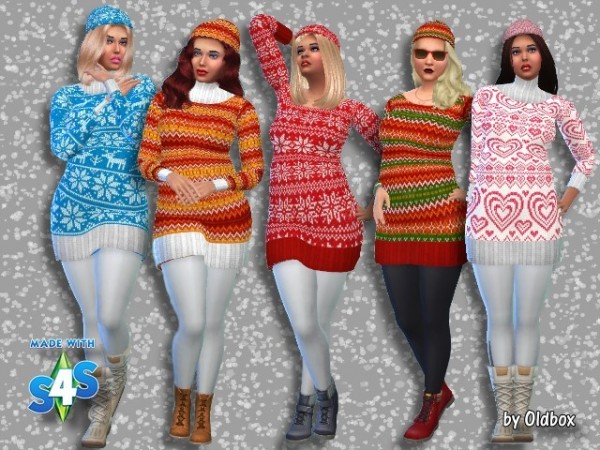  All4Sims: Winter sweaters and hats