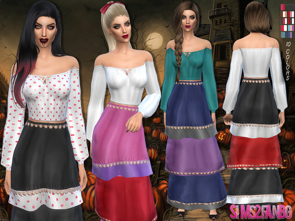  The Sims Resource: 96   Halloween Gypsy costume by sims2fanbg