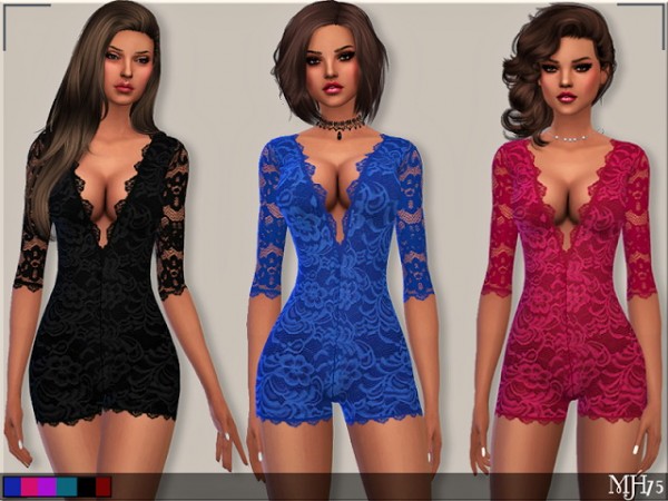  Sims Addictions: Lace Plunge Romper by Margies Sims