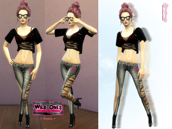  The Sims Resource: Wild DNA Trousers by Simsimay
