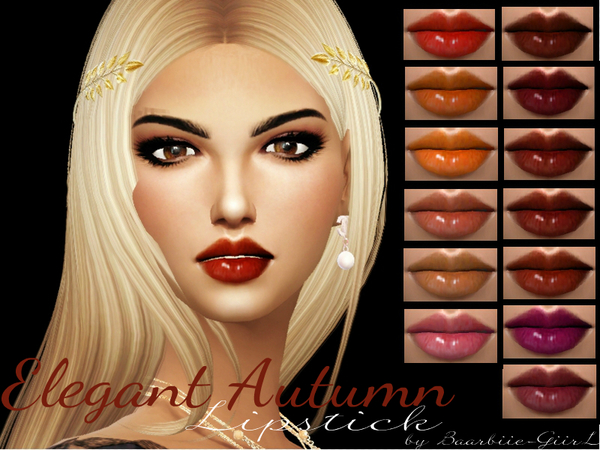  The Sims Resource: Elegant Autumn Lipstick by Baarbiie GiirL