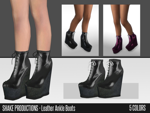  The Sims Resource: 42 Leather Ankle Boots by ShakeProductions