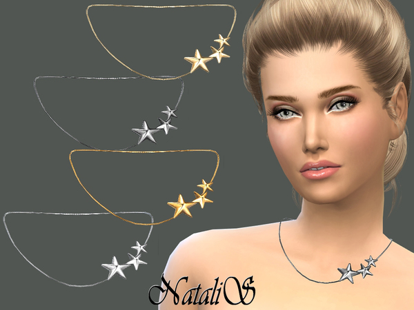  The Sims Resource: Three stars necklace by NataliS