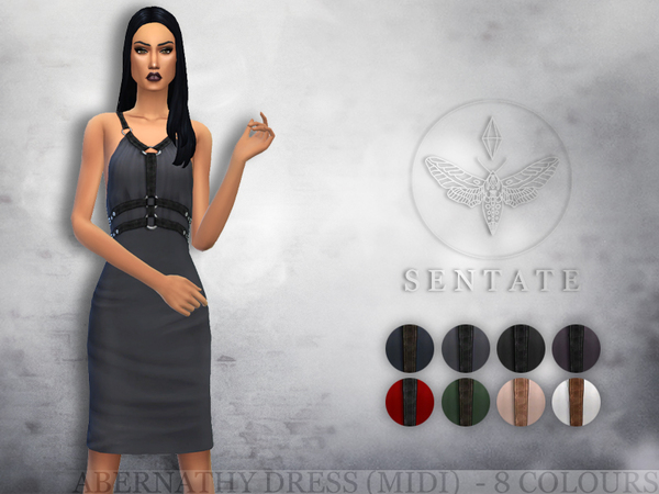  The Sims Resource: Abernathy Dress   Midi Version by Sentate