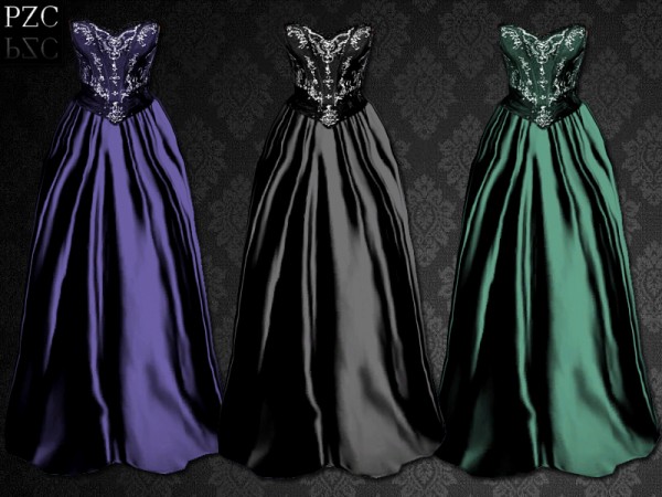  The Sims Resource: Draculas Bride Dress for Halloween by Pinkzombiecupcake