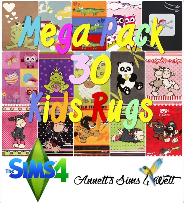  Annett`s Sims 4 Welt: Mega Pack   30 Kids Rugs