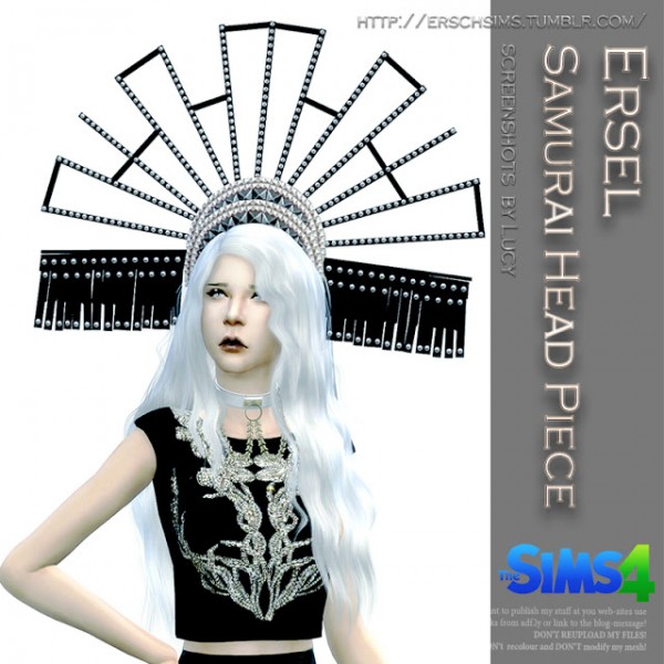  ErSch Sims: Samurai Head Piece by Ersel