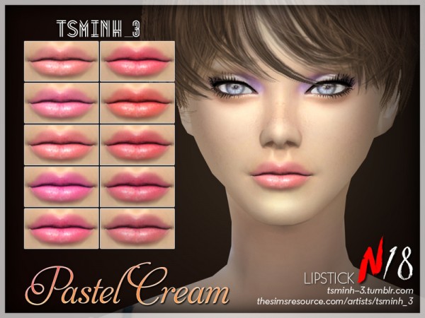  The Sims Resource: Pastel Cream Lipstick by tsminh 3