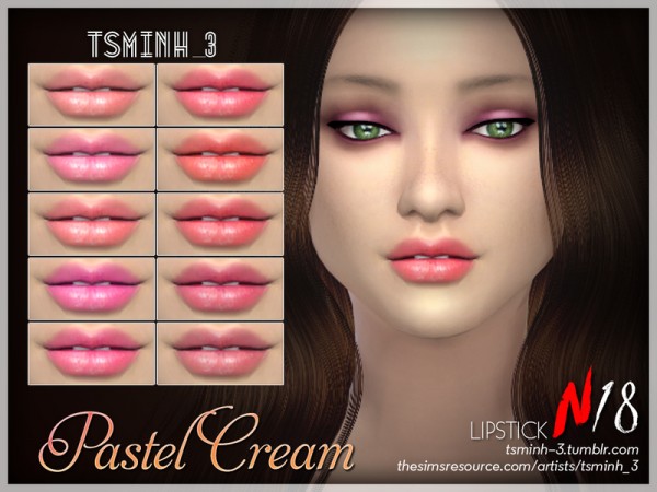  The Sims Resource: Pastel Cream Lipstick by tsminh 3