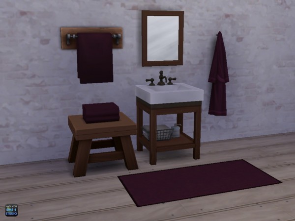  Sims 4 Studio: Bath Linens in CuriousB Colors