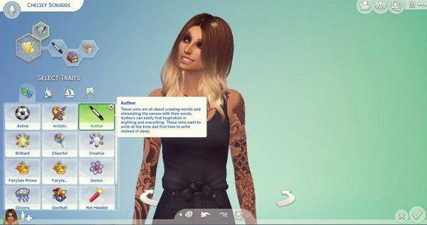  Mod The Sims: Author CAS Trait by drewstacey
