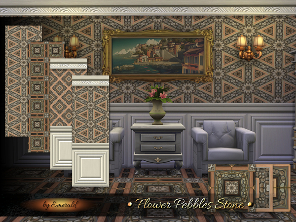  The Sims Resource: Flower Pebbles Stone by Emerald