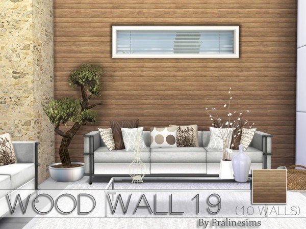  The Sims Resource: Wood Walls 3 by Pralinesims