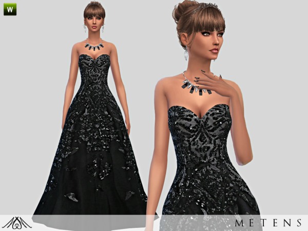  The Sims Resource: Black Swan   Gown by Metens
